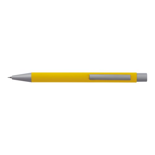 Ensemble d'criture jaune avec un stylo et un tui.