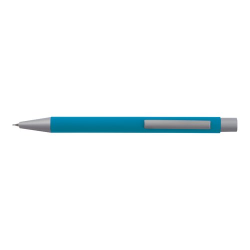 Ensemble d'criture bleu clair avec stylo  bille et tui.