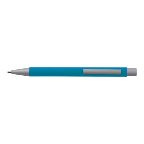 Ensemble d'criture en plastique bleu clair avec stylo et tui.