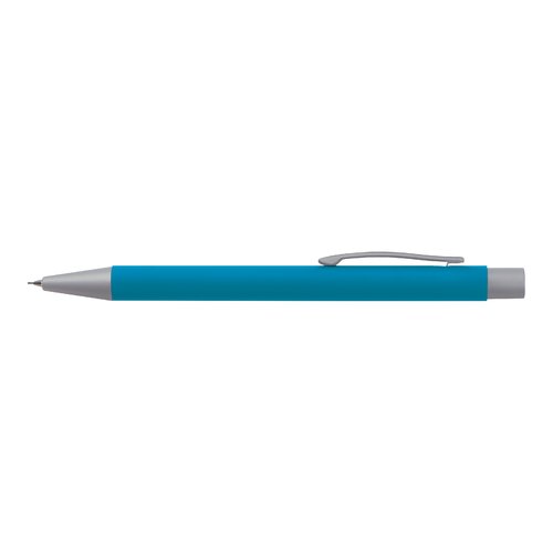 Ensemble d'criture bleu clair avec stylo  bille et crayon.