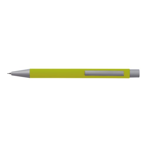 Set d'criture vert pomme en plastique avec stylo  bille et tui.