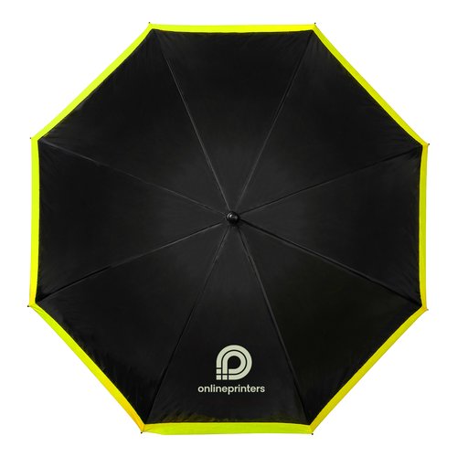 Parapluie noir avec bord color et fonction automatique.