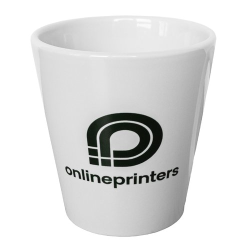 Tasse en cramique blanche de forme conique.