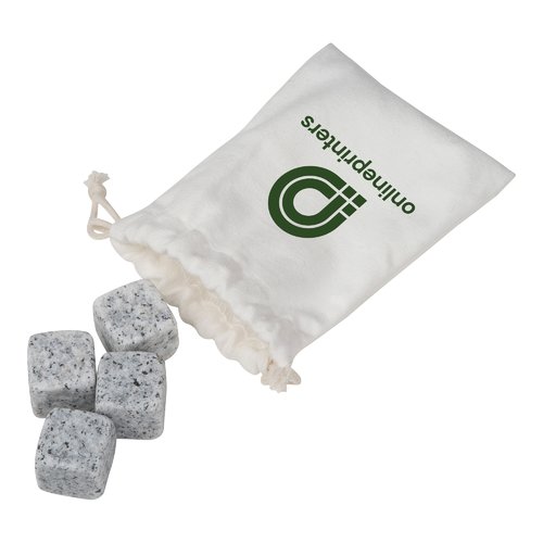 Glaons en pierre grise avec sac en coton.
