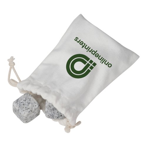 Glaons en pierre grise avec sac en coton.