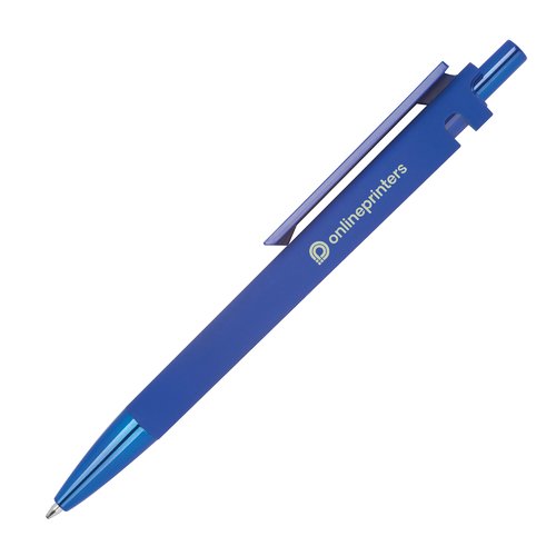 Stylo  bille bleu en ABS recycl avec clip et bouton poussoir.