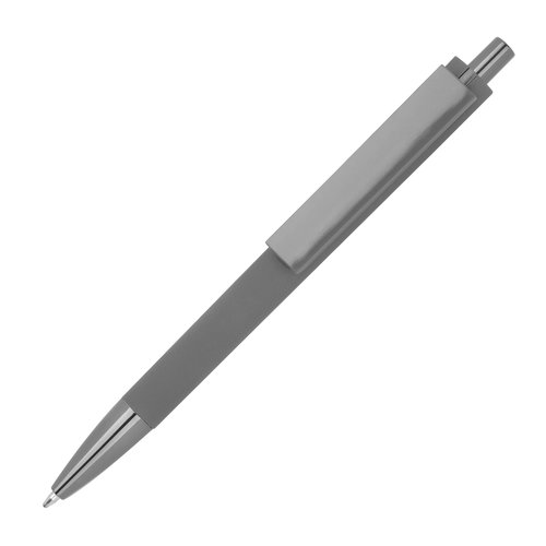 Stylo  bille gris en ABS recycl avec bouton poussoir.