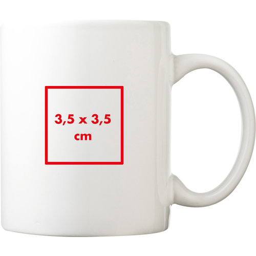 Tasse blanche en cramique avec anse.