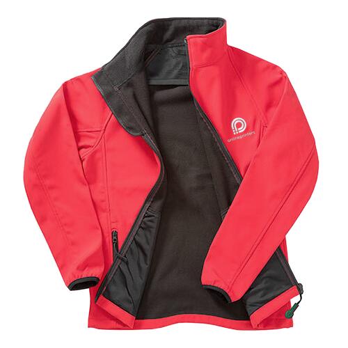 Veste softshell rouge en polyester pour homme avec fermeture �clair int�grale.