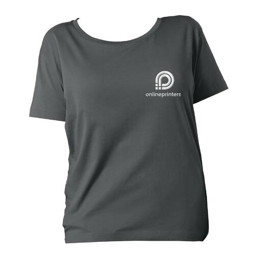 T-shirt anthracite en coton biologique pour femmes.