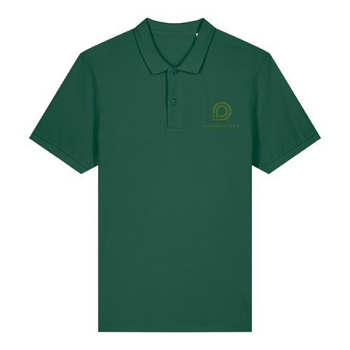 Polo vert en coton pour homme avec manches courtes.