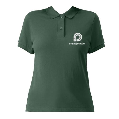 Polo en coton vert pour femmes avec patte de boutonnage.