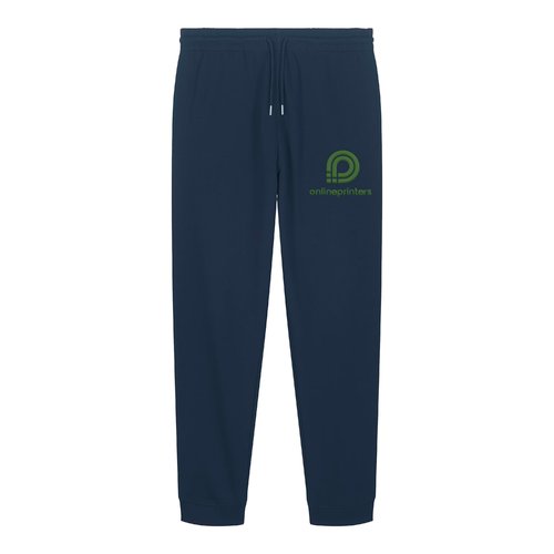 Pantalon de jogging bleu marine en coton biologique avec cordon de serrage.