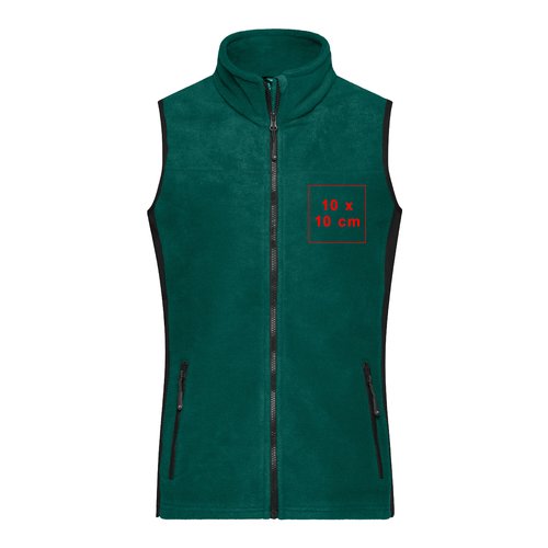 Veste en polaire verte avec fermeture éclair intégrale et poches.