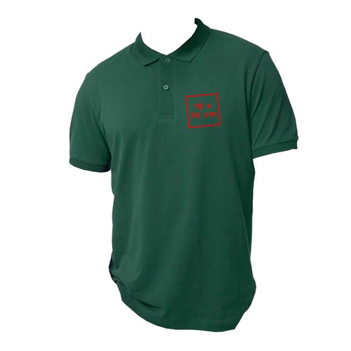 Polo vert en coton pour hommes à manches courtes.