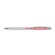 Stylo  bille en mtal argent avec clip et fonction stylet tactile.