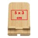 Support couleur bambou pour appareils mobiles avec encoche pour cble de charge.