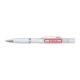 Stylo  bille en plastique blanc avec fonction spray et clip.
