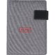 Chemise d'criture grise avec fermeture magntique.