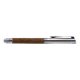 Stylo roller de couleur bois avec lments en mtal et capuchon.