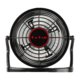 Ventilateur de table noir avec angle d'inclinaison rglable.