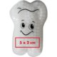 Coussin thermique transparent en forme de dent.