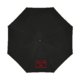 Parapluie noir avec poigne et mcanisme d'ouverture.