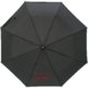 Parapluie pliant noir avec mcanisme d'ouverture manuel.