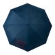 Parapluie pliant automatique bleu avec housse et dragonne.