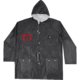 Impermable noir  capuche, rversible et poches.