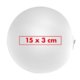Ballon de plage blanc en plastique avec une finition mate.