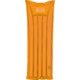 Matelas pneumatique orange en plastique de forme allonge.