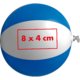 Ballon d'eau bleu et blanc en plastique avec valve gonflable.