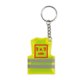 Porte-cls jaune en forme de gilet avec anneau en mtal.