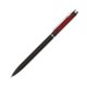Stylo  bille en mtal noir avec clip et mcanisme rotatif.
