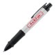 Stylo  bille argent avec clip et grip en caoutchouc.