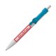 Stylo  bille en plastique blanc avec clip color et mcanisme  poussoir.