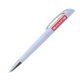 Stylo  bille de couleur claire avec clip et mcanisme  poussoir.
