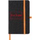 Carnet noir avec fermeture lastique et marque-page ruban.