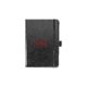Carnet noir avec fermeture  lastique.