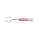 Porte-cls en plastique blanc avec lumire LED et anneau mtallique.
