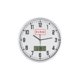 Horloge murale analogique avec affichage numrique additionnel.