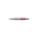 Stylo  bille en mtal argent avec clip et mcanisme rotatif.