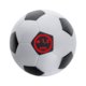 Balle anti-stress blanche en mousse avec design de ballon de foot.