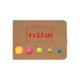Bloc de notes adhsives en papier avec marqueurs ronds de diffrentes couleurs.