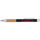 Stylo  bille noir en aluminium et bambou avec clip.