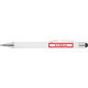 Stylo  bille blanc avec stylet tactile et clip.