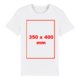 T-shirt blanc en tissu avec manches courtes et col rond.