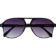 Lunettes de soleil noires style aviateur avec verres teints.