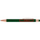 Stylo  bille vert avec stylet tactile et clip.